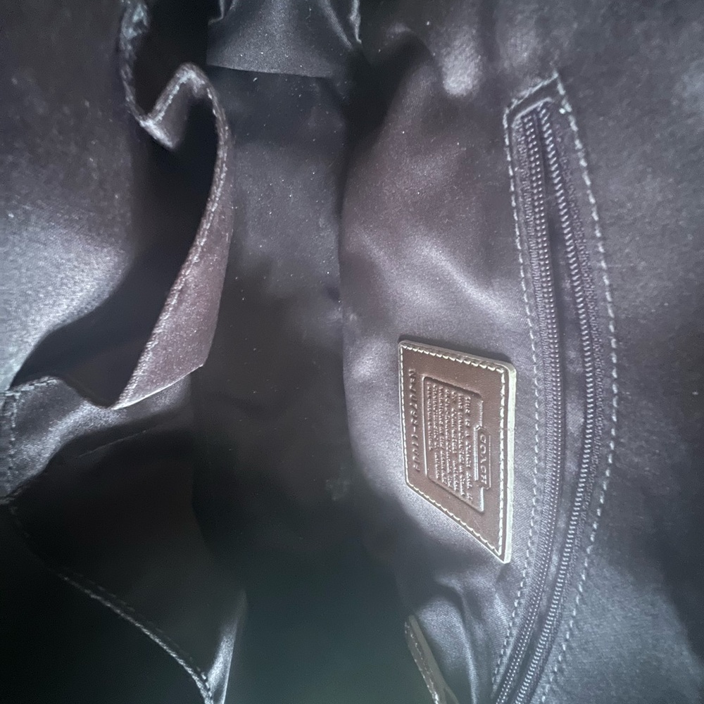 Coach Tan and Dark Brown Leather Satchel - Picture 3 of 6